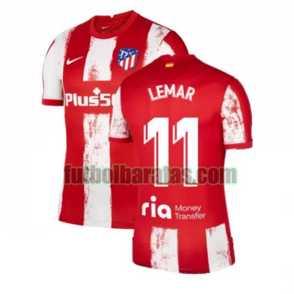 camiseta lemar 11 atletico madrid 2021 2022 rojo blanco primera