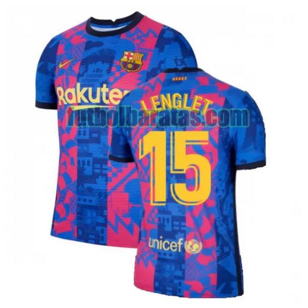 camiseta lenglet 15 barcelona 2021 2022 azul rojo tercera