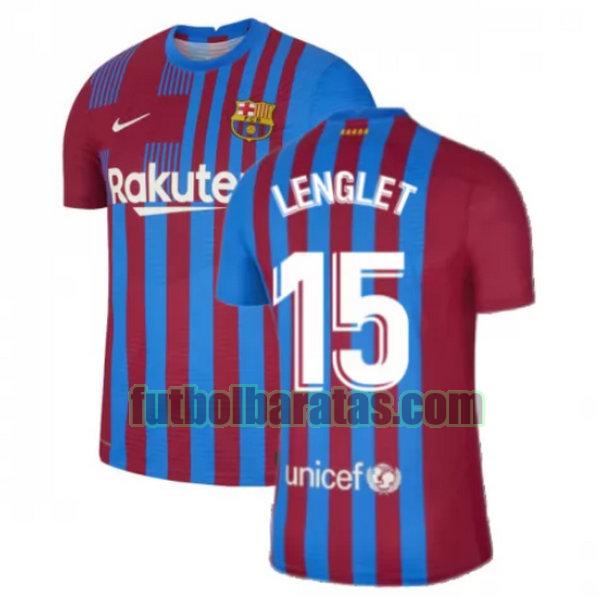 camiseta lenglet 15 barcelona 2021 2022 rojo blanco primera