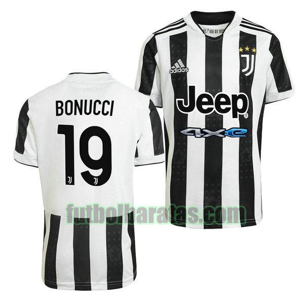 camiseta leonardo bonucci 19 juventus 2021 2022 negro blanco primera
