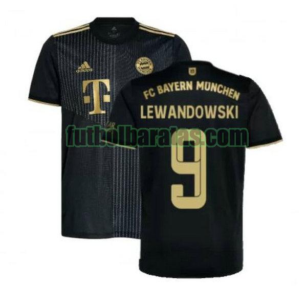 camiseta lewandowski 9 bayern munich 2021 2022 negro segunda