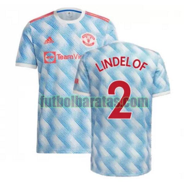 camiseta lindelof 2 manchester united 2021 2022 azul segunda