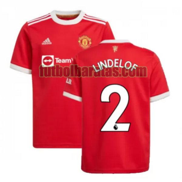 camiseta lindelof 2 manchester united 2021 2022 rojo primera