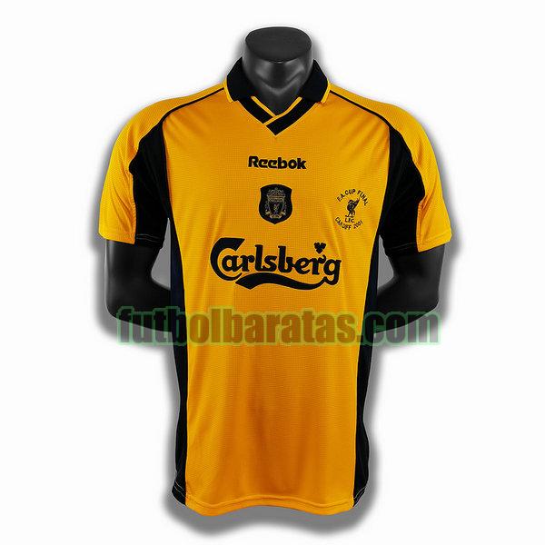 camiseta liverpool 2001 amarillo segunda player