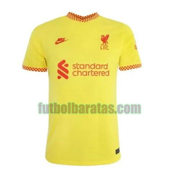 camiseta liverpool 2021 2022 amarillo tercera equipacion