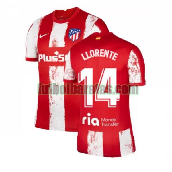 camiseta llorente 14 atletico madrid 2021 2022 rojo blanco primera