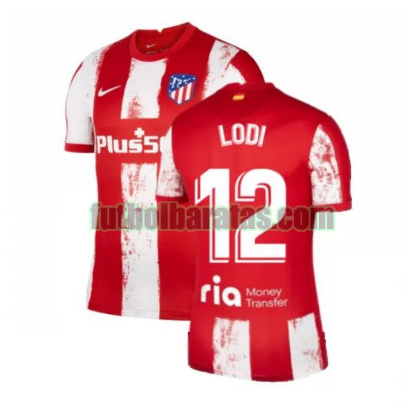 camiseta lodi 12 atletico madrid 2021 2022 rojo blanco primera