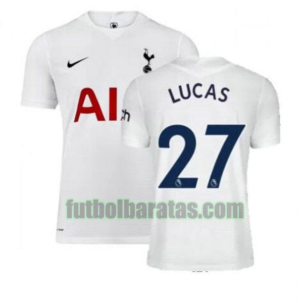 camiseta lucas 27 tottenham hotspur 2021 2022 blanco primera