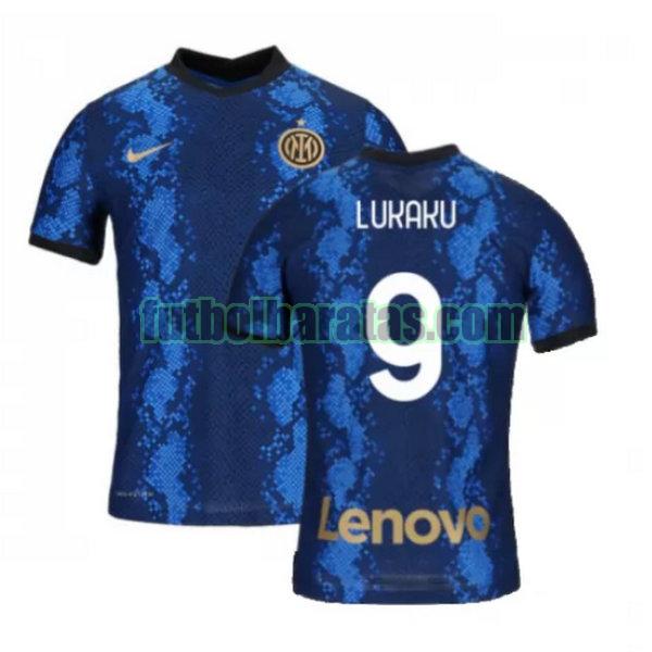 camiseta lukaku 9 inter milán 2021 2022 azul primera