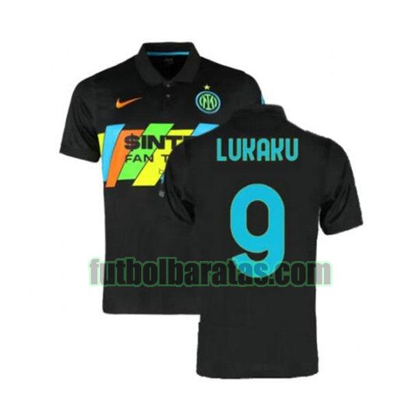 camiseta lukaku 9 inter milán 2021 2022 negro tercera