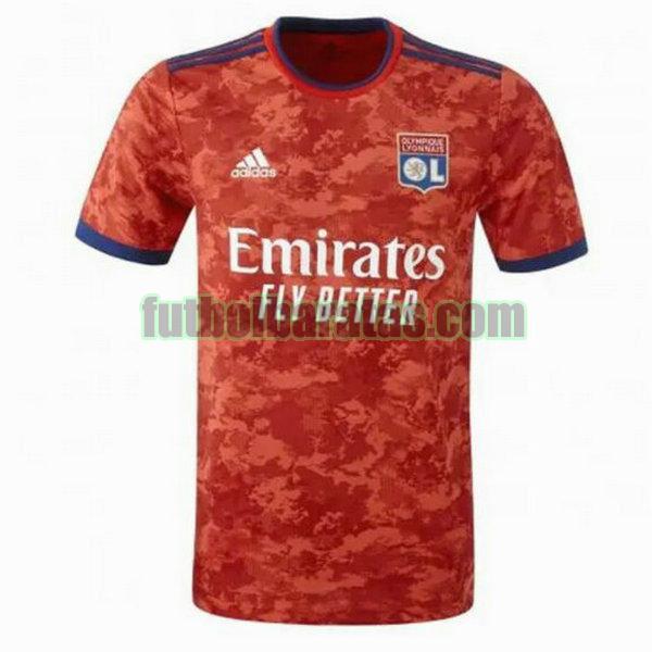 camiseta lyon 2021 2022 rojo segunda equipacion