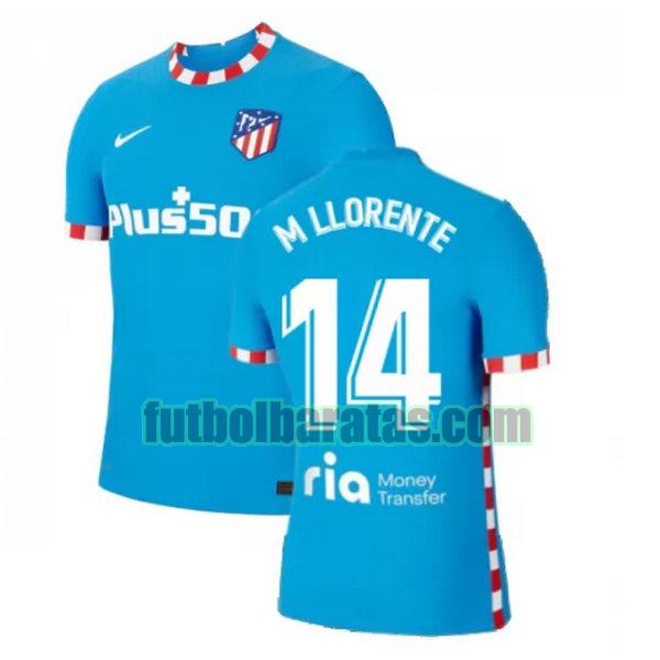 camiseta m llorente 14 atletico madrid 2021 2022 azul tercera