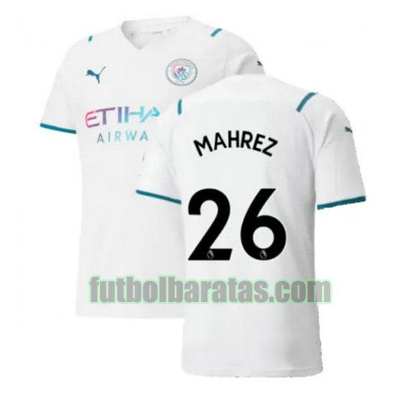 camiseta mahrez 26 manchester city 2021 2022 blanco segunda
