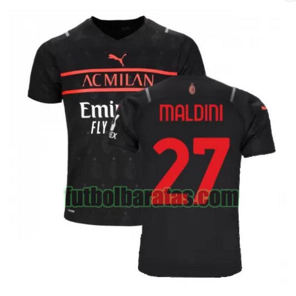 camiseta maldini 27 ac milan 2021 2022 negro tercera