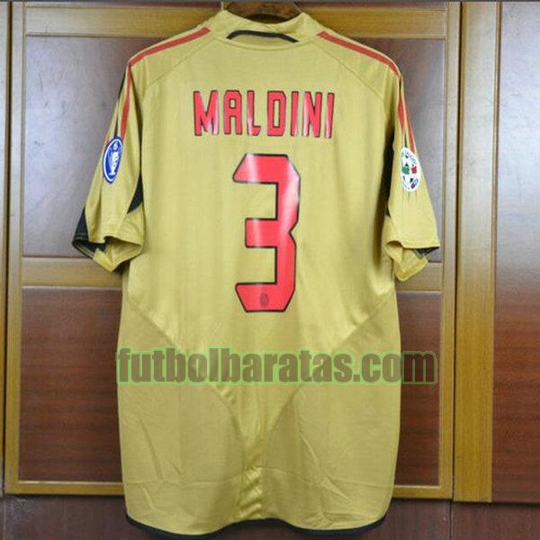 camiseta maldini 3 ac milan 2004-2005 amarillo tercera