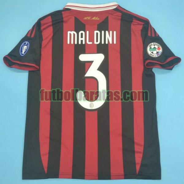 camiseta maldini 3 ac milan 2009-2010 rojo primera