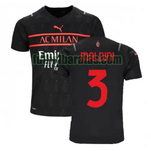 camiseta maldini 3 ac milan 2021 2022 negro tercera