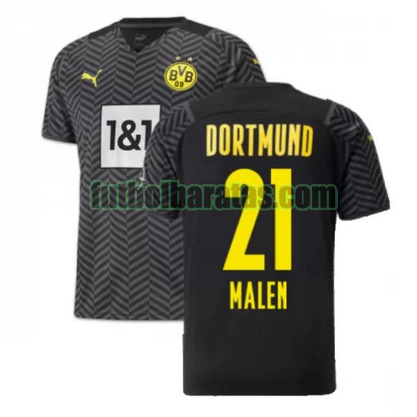 camiseta malen 21 borussia dortmund 2021 2022 negro segunda