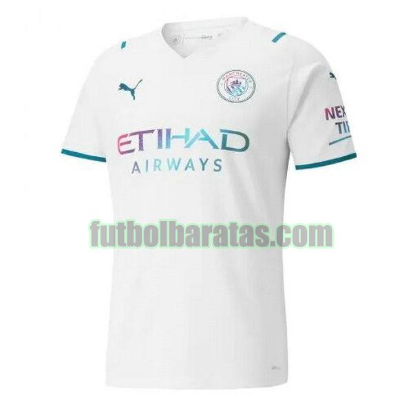 camiseta manchester city 2021 2022 blanco segunda equipacion