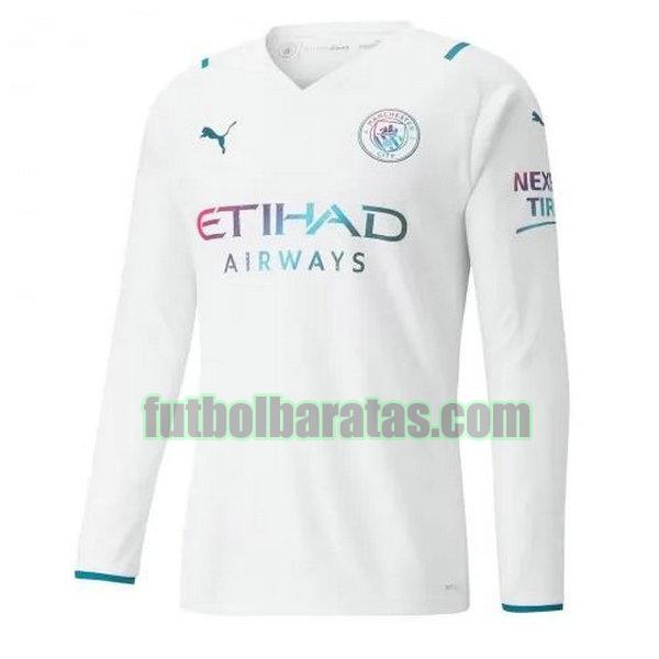 camiseta manchester city 2021 2022 blanco segunda equipacion ml