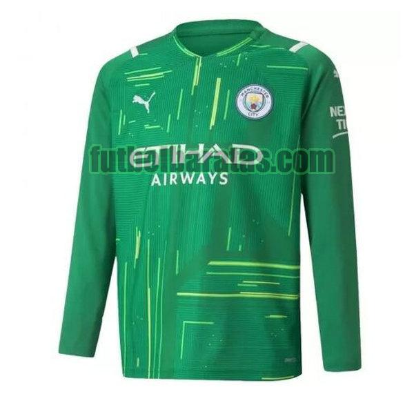 camiseta manchester city 2021 2022 verde portero ml