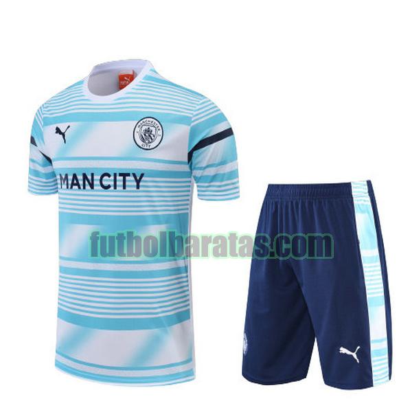 camiseta manchester city 2022 2023 azul blanco training conjunto