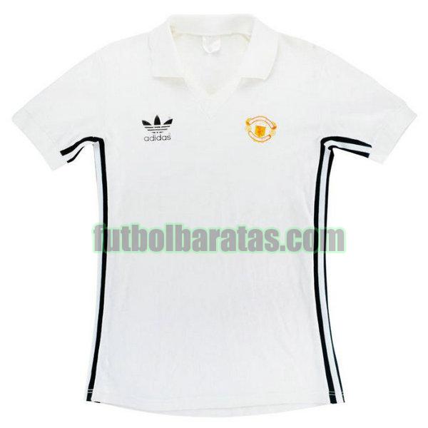 camiseta manchester united 1980-1982 blanco segunda