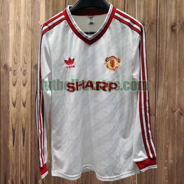 camiseta manchester united 1986-1988 blanco segunda ml