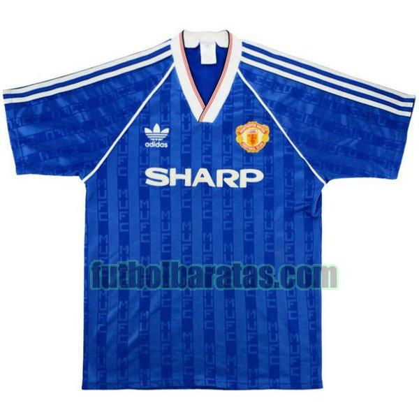 camiseta manchester united 1988-1990 azul tercera