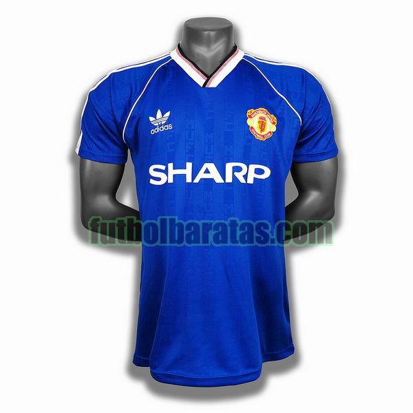 camiseta manchester united 1988 azul segunda player