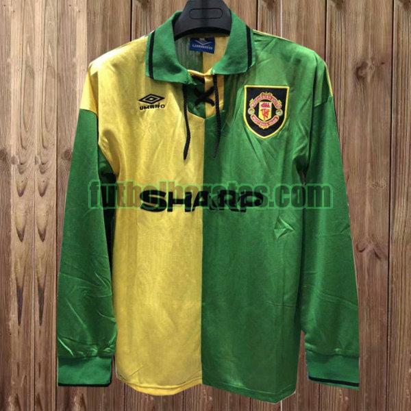 camiseta manchester united 1992-1994 verde segunda ml