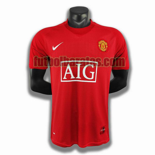 camiseta manchester united 2007 2008 rojo primera player