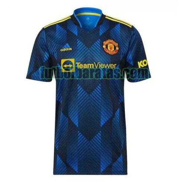 camiseta manchester united 2021 2022 azul tercera equipacion