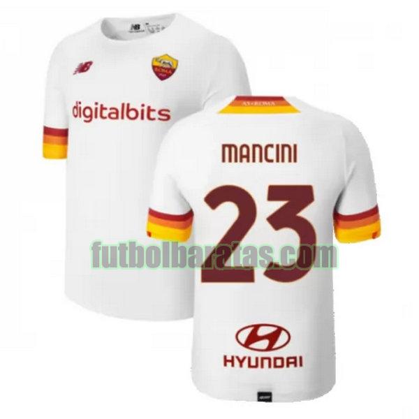 camiseta mancini 23 roma 2021 2022 blanco segunda