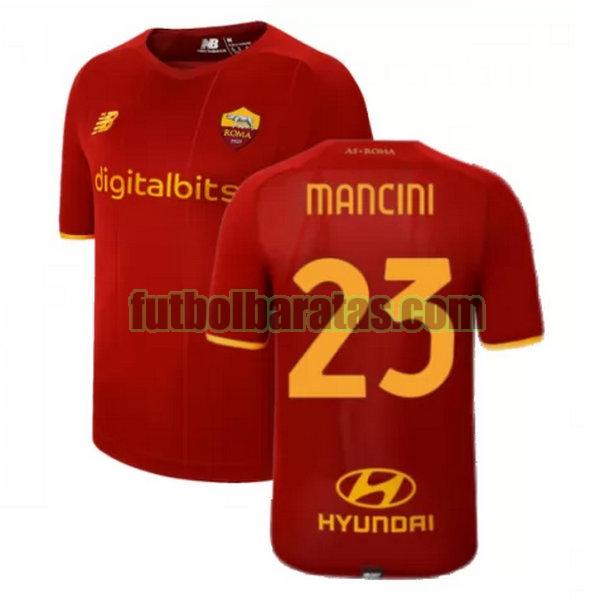camiseta mancini 23 roma 2021 2022 rojo primera