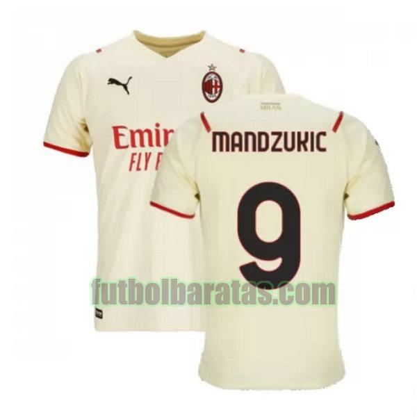 camiseta mandzukic 9 ac milan 2021 2022 blanco segunda