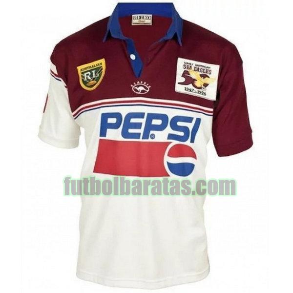 camiseta manly warringah sea eagles 1996 blanco retro