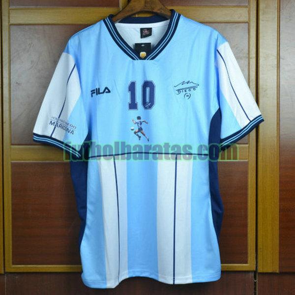 camiseta maradona 10 argentina 2001 azul primera