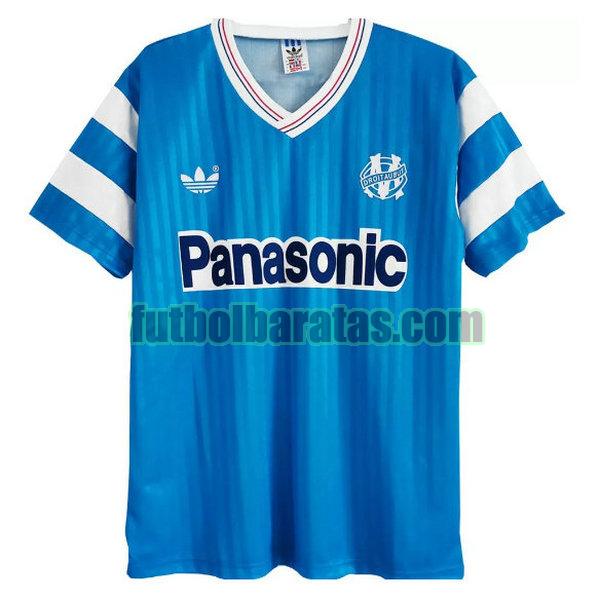 camiseta marsella 1990-1991 azul segunda