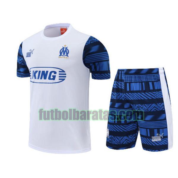 camiseta marsella 2022 2023 blanco azul training conjunto