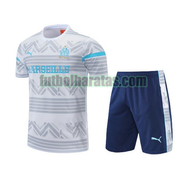 camiseta marsella 2022 2023 gris blanco training conjunto