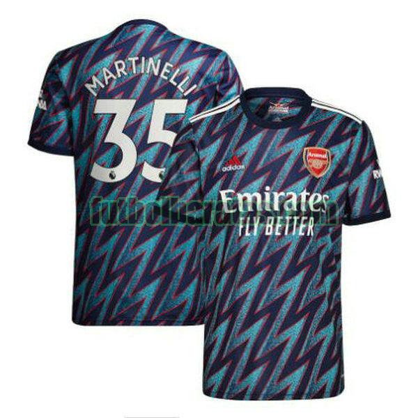 camiseta martinelli 35 arsenal 2021 2022 azul tercera