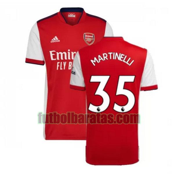 camiseta martinelli 35 arsenal 2021 2022 rojo primera