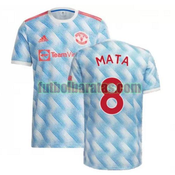 camiseta mata 8 manchester united 2021 2022 azul segunda