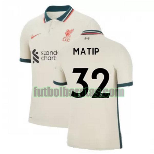 camiseta matip 32 liverpool 2021 2022 amarillo segunda