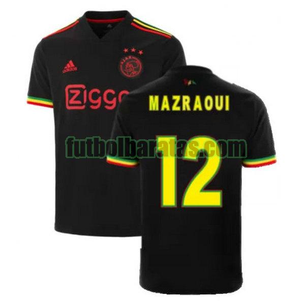 camiseta mazraoui 12 ajax 2021 2022 negro tercera