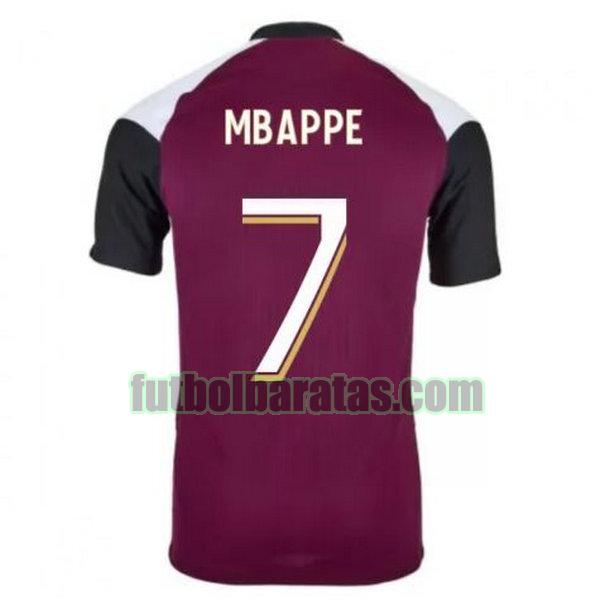 camiseta mbappe 7 paris saint germain 2020-2021 púrpura tercera