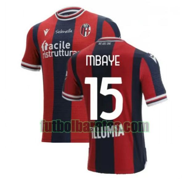 camiseta mbaye 15 bologna 2021 2022 rojo azul primera