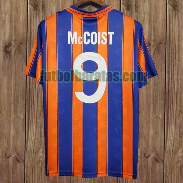 camiseta mccoist 9 glasgow rangers 1993-1994 naranja segunda