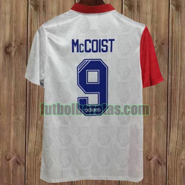 camiseta mcmoist 9 glasgow rangers 1996-1997 blanco segunda